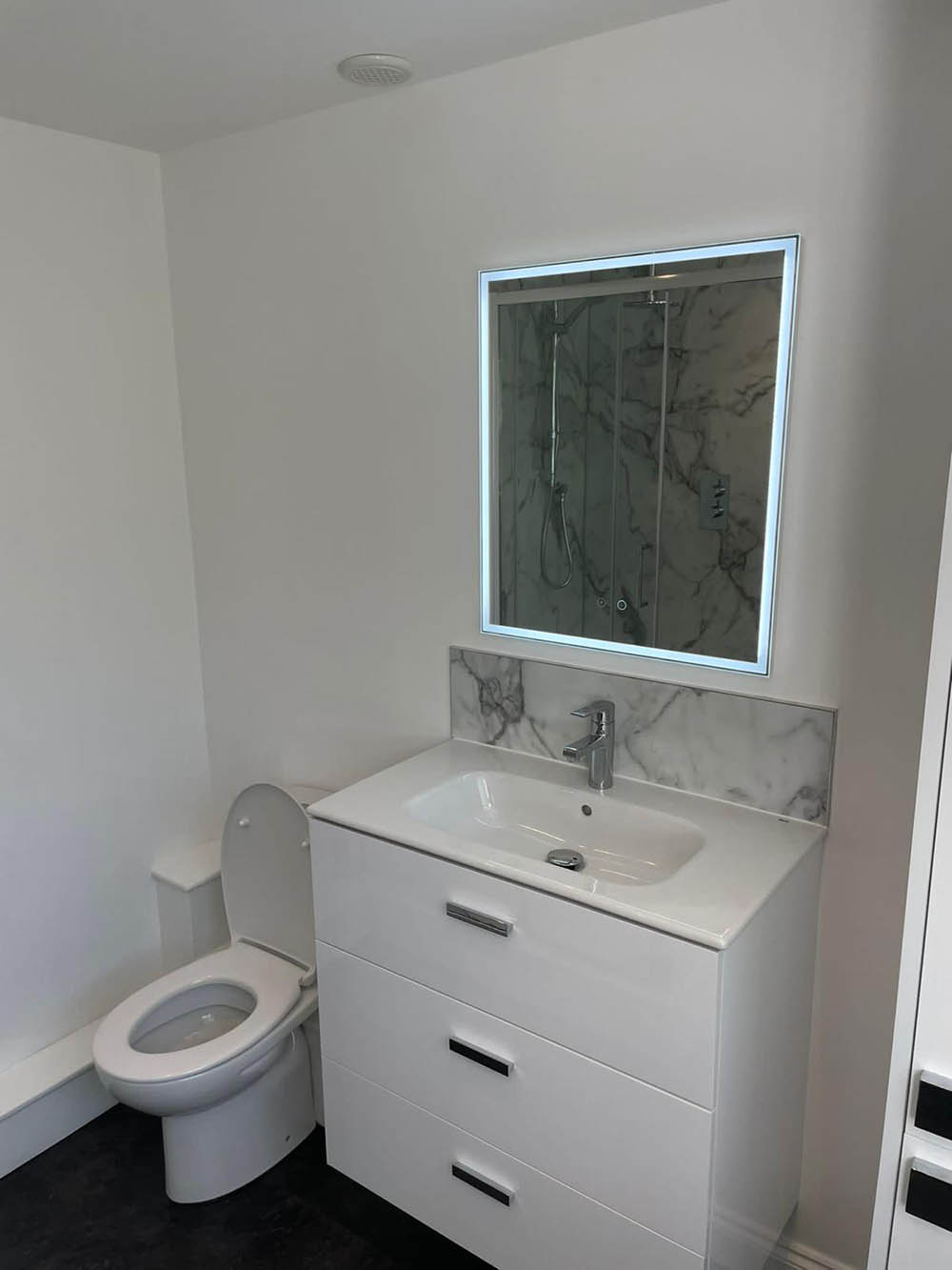 LED mirror in a bathroom