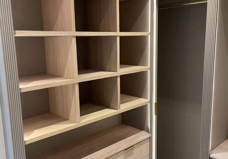 Walk in wardrobe storage