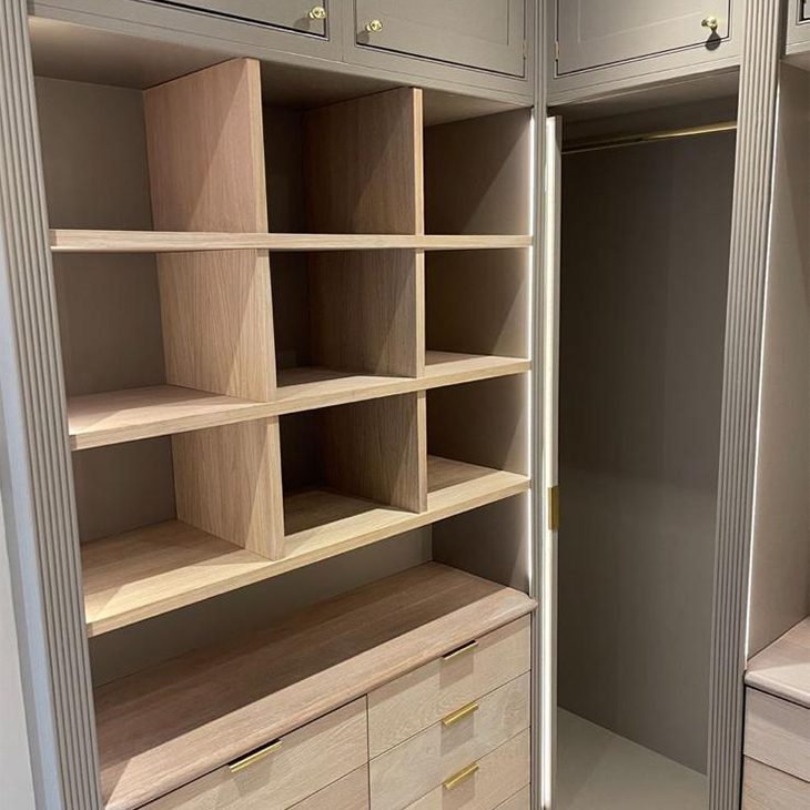 Walk in wardrobe storage